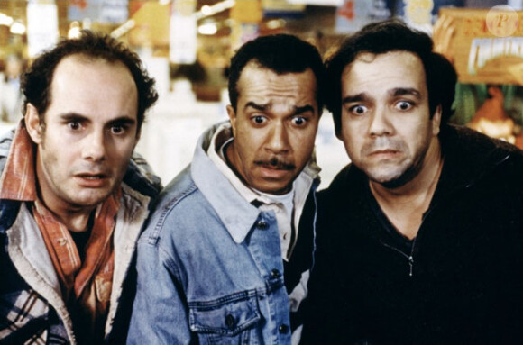 Bernard Campan, Pascal Légitimus et Didier Bourdon dans Les Trois frères (1995).