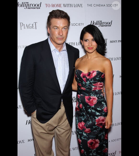 Alec Baldwin et sa future femme Hilaria Thomas lors de la présentation de To Rome with Love à New York, le 20 juin 2012.