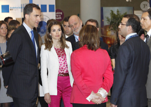 Le couple princier, Felipe et Letizia d'Espagne, visite le Salon Bio de Boston, le 21 juin 2012.