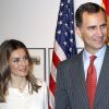 Le couple princier Felipe et Letizia d'Espagne à l'institut Cervantes à New York, le 20 juin 2012.