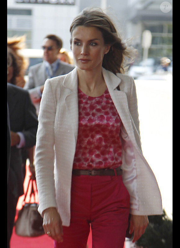 Letizia d'Espagne visitent le Salon Bio de Boston, le 21 juin 2012.