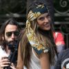 Alessandra Ambrosio, ravissante et amusée, savoure son retour dans la peau d'un top model durant son shooting à Beverly Hills. Le 18 juin 2012.