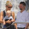 Kate Hudson et Matthew Bellamy barbu, avec leur fils Bingham, ont passé quelques jours sur le yacht de l'homme d'affaires Philip Green, le 25 juin 2012 à Saint-Tropez