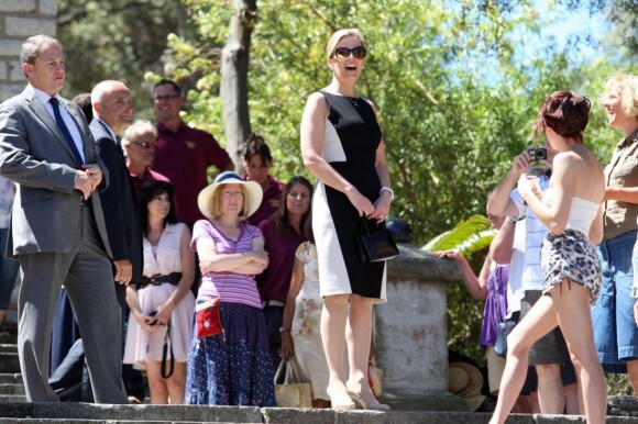 La comtesse Sophie de Wessex lors de sa visite officielle à Gibraltar avec le prince Edward pour le jubilé de diamant d'Elizabeth II, du 11 au 13 juin 2012.