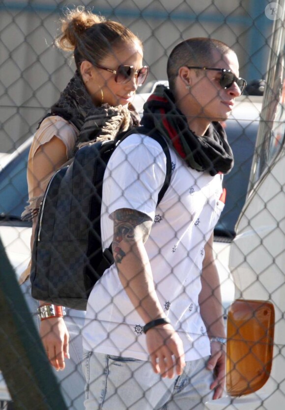 Jennifer Lopez, Casper Smart et les jumeaux quittent l'Argentine pour le Brésil, le 22 juin 2012.