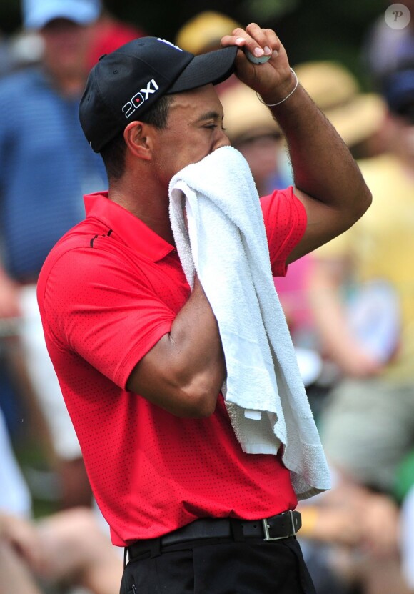 Tiger Woods le 1er juillet 2012 lors du AT&T National à Bethesda avant de décrocher son 74e titre sur le circuit PGA