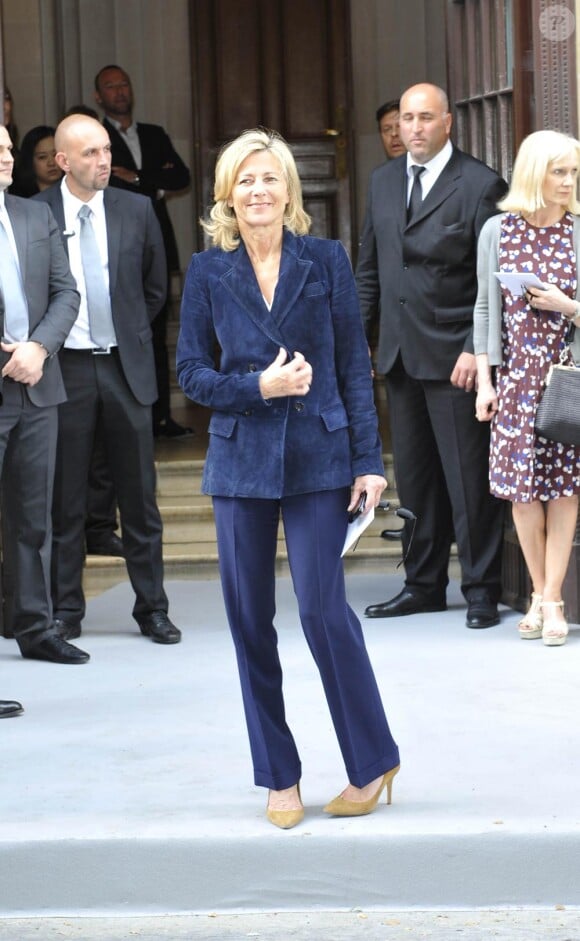 Claire Chazal à l'arrivée du défilé Dior le 2 juillet 2012