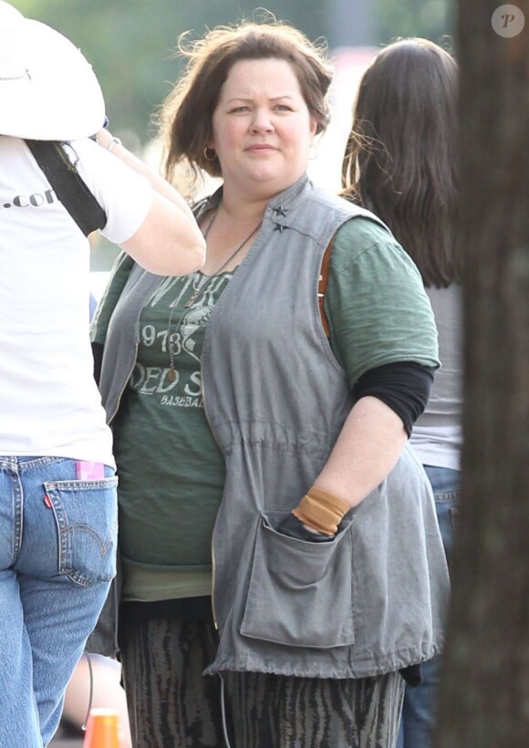 Melissa McCarthy sur le tournage du film The Heat, à Boston le 10 juillet 2012