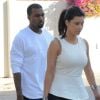 Kanye West et Kim Kardashian sortent de chez le rappeur, à Hollywood le 11 juillet 2012