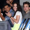 Kristen Stewart, Robert Pattinson et Taylor Lautner lors de la présentation durant le Comic-Con à San Diego de Twilight - chapitre 5 : Révélation (2ème partie) le 12 juillet 2012