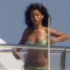 Rihanna sur un yacht à Porto Cervo, le 16 juillet 2012.