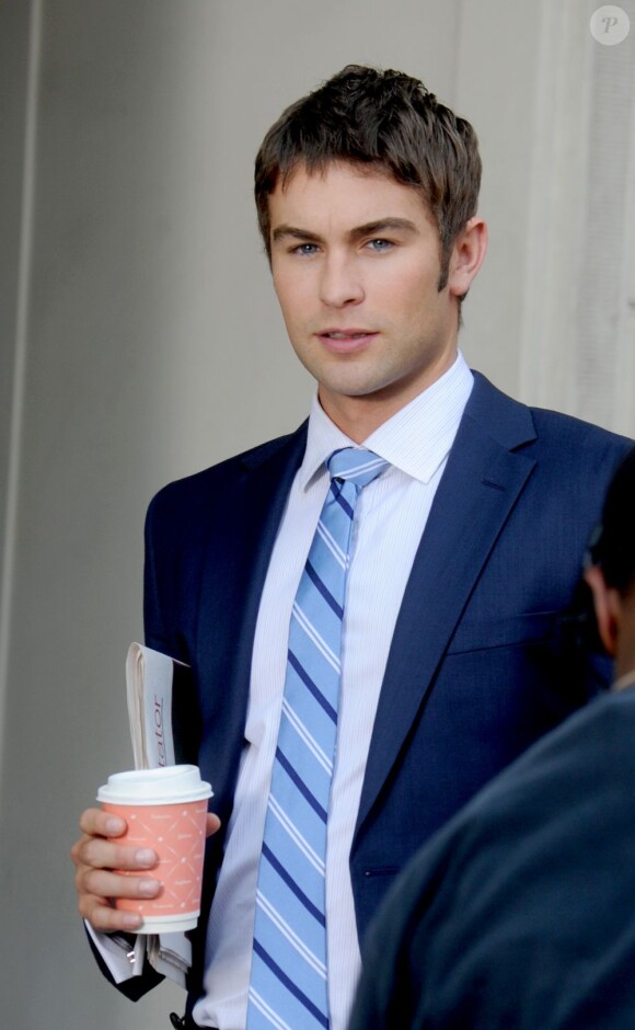 Chace Crawford a repris le travail. Ici, sur le tournage de Gossip Girl. Le 17 juillet 2012