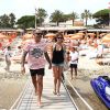 Christian Audigier, en vacances à St-Tropez avec sa compagne Nathalie Sorensen, le vendredi 27 juillet 2012.