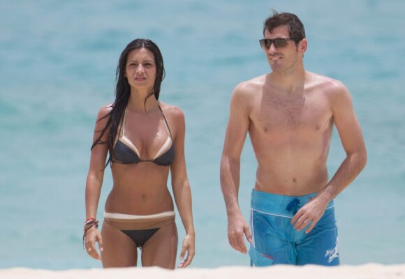 Iker Casillas et Sara Carbonero lors de leur séjour aux Iles Vierges aux alentours du 22 juillet 2012