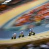 Gregory Bauge, Kevin Sireau et Michael D'Almeida lors de l'épreuve de vitesse olympique par équipe le 2 août 2012 à Londres