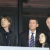 Le rockeur Mick Jagger assistait le 6 août 2012 avec sa compagne L'Wren Scott et son fils Lucas, né de sa liaison avec Luciana Gimenez, à la soirée d'athlétisme des Jeux olympiques de Londres 2012.