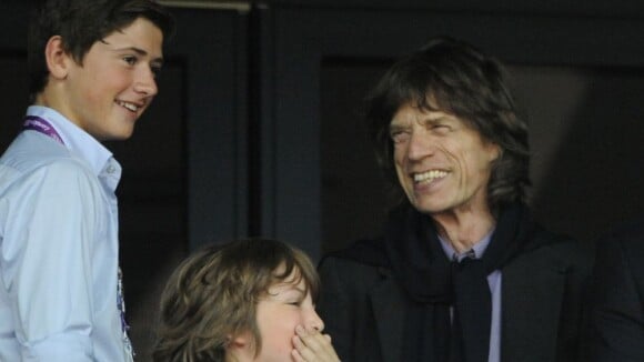 JO - Mick Jagger : Fan d'athlétisme avec son fils Lucas, 13 ans, et L'Wren Scott