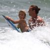 Gavin Rossdale à la plage avec son fils Kingston, à Miami le 7 août 2012