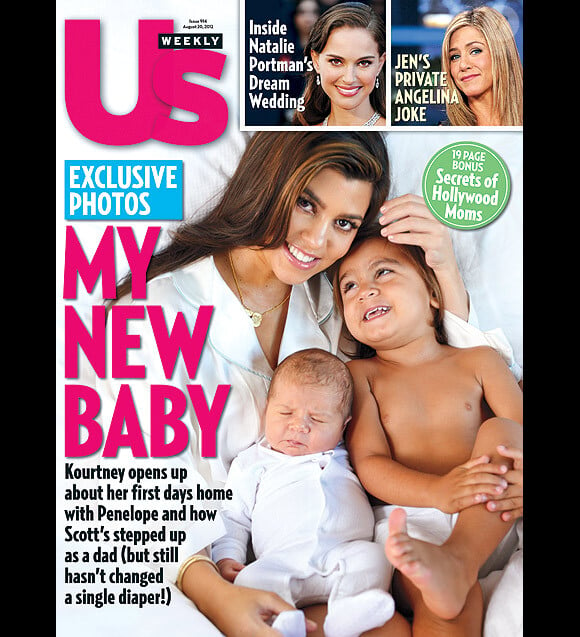 Kourtney Kardashian en couverture du magazine Us Weekly avec sa fille Penelope et son fils Mason