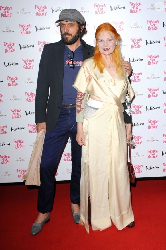 Vivienne Westwood et son époux Andreas Kronthaler lors du dîner organisé en l'honneur des JO à Londres le 9 août 2012