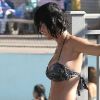 Katy Perry, sexy en bikini, passe du bon temps au parc aquatique Raging Waters. San Dimas, le 12 août 2012.