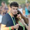 Le chanteur Liam du groupe One Direction avec sa petite amie Danielle assistent au V Festival, le samedi 18 août 2012.