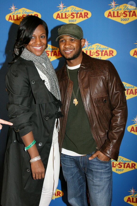 Usher et Tameka Foster à Las Vegas le 18 février 2007.