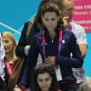 Kate Middleton à l'Aquatics Centre de Londres le 30 août 2012 pour des épreuves de natation des Jeux paralympiques.