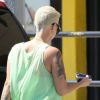 EXCLU : Amber Rose, enceinte, fait du shopping à Los Angeles le 1er septembre 2012 