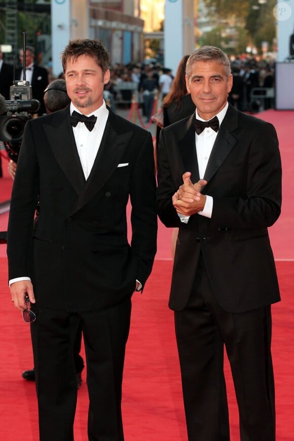 Brad Pitt et George Clooney lors du festival de Venise 2008