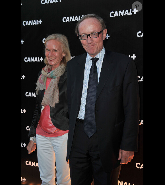 Bertrand Meheut et son épouse lors de la soirée Canal + à la Cité de la Mode et du Design à Paris le 6 septembre 2012