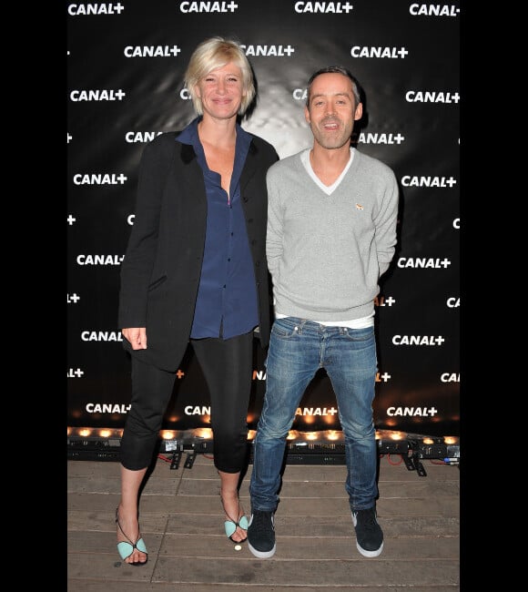 Maïtena Biraben et Yann Barthès lors de la soirée Canal + à la Cité de la Mode et du Design à Paris le 6 septembre 2012