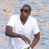 Jay-Z et sa femme Beyoncé arrivent au Beach Club de Monaco le 6 septembre 2012