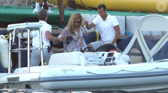 Jay-Z et sa femme Beyoncé retournent sur leur yacht au large de Monaco le 6 septembre 2012