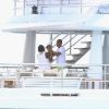 Beyoncé et son mari Jay-Z profitent de leurs vacances sur leur yacht le 4You à Cagnes-sur-Mer, le 6 septembre 2012