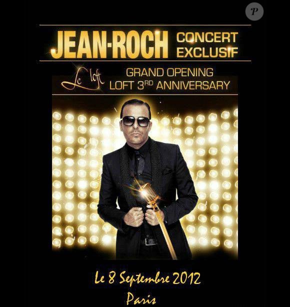 Affiche du concert de Jean-Roch au Loft Metropolis le 8 septembre 2012