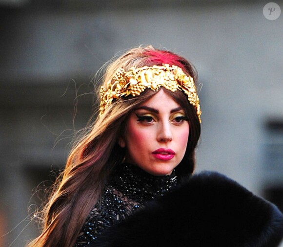 Lady Gaga arrive la soirée de lancement de son parfum Fame, au musée Guggenheim de New York, le 13 septembre 2012.