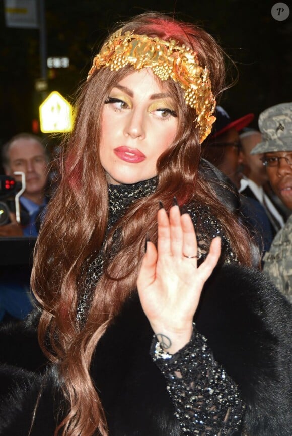 Lady Gaga se rend à la soirée de lancement de son parfum Fame, au musée Guggenheim de New York, le 13 septembre 2012.