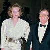 Pierre Mondy et son amie au festival de télévision de Monaco. 17/02/1986