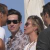 Kate Moss, son mari Jamie Hince et Vladislav Doronin en vacances à Ibiza, le 15 septembre 2012.