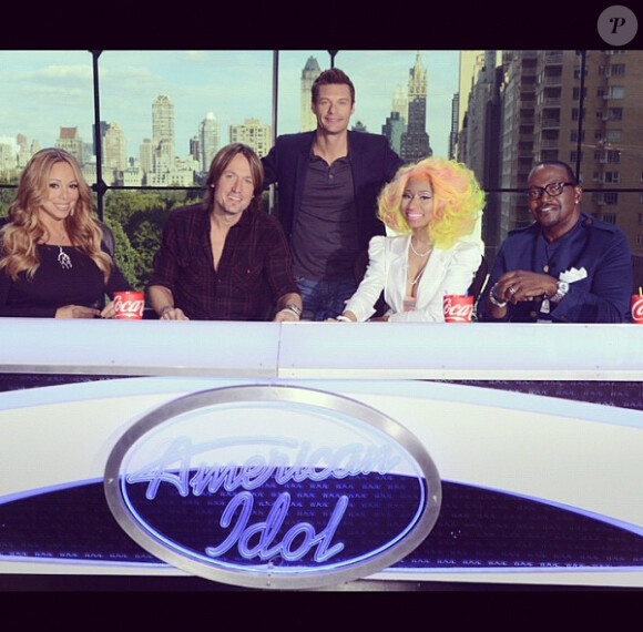 Première photo du tout nouveau jury d'American Idol réuni à New York le 16 septembre 2012. Keith Urban et Nicki Minaj rejoignent Randy Jackson et Mariah Carey.