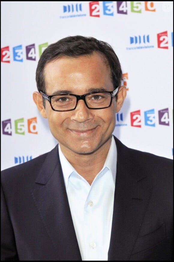 Jean-Luc Delarue, souriant lors de la conférence de rentrée de France Télé en septembre 2010