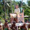 Kate Middleton et le prince William lors de leur visite officielle à Tuvalu le 18 septembre 2012, dernière escale de leur tournée dans le Pacifique dans le cadre du jubilé de diamant de la reine Elizabeth II.