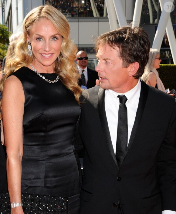 Michael J. Fox et son épouse Tracy Pollan aux Creative Arts Emmy Awards (remis une semaine avant les Emmy Awards) à Los Angeles, le 15 septembre 2012.