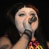 Beth Ditto, chanteuse du groupe Gossip, animait la soirée/présentation printemps-été 2013 de Versus. Milan, le 21 septembre 2012.