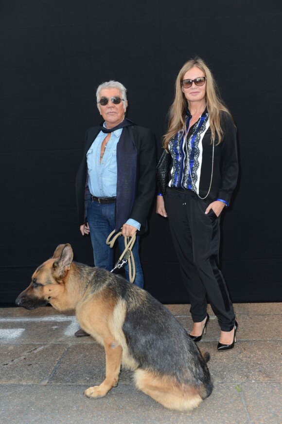Roberto Cavalli et sa fille Eva arrivent au défilé Just Cavalli printemps-été 2013. Milan, le 21 septembre 2012.