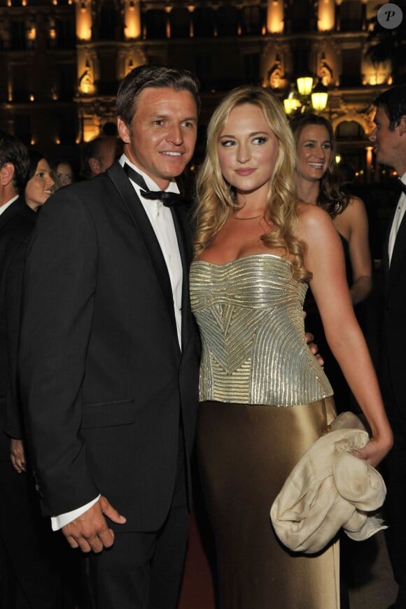 Gareth Wittstock et sa compagne, élégants à l'occasion de la soirée de Gala South African Night à Monaco le 29 septembre 2012