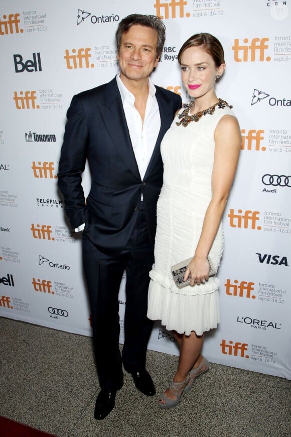 Colin Firth et Emily Blunt à Toronto, le 10 septembre 2012.