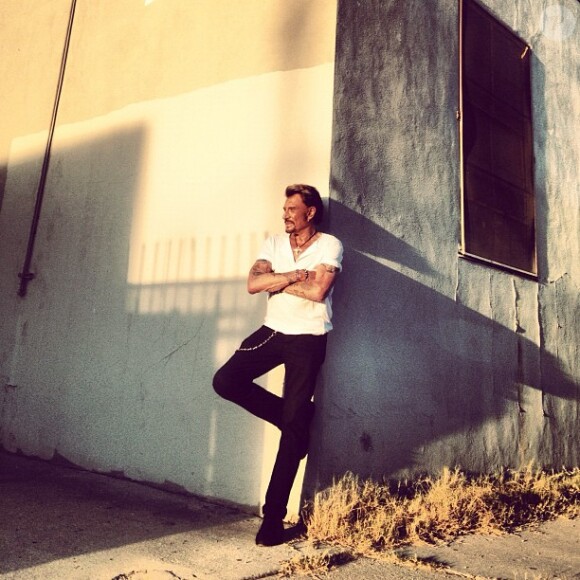Johnny Hallyday immortalisé par Laeticia sur le photoshoot de son nouvel album à Los Angeles, septembre 2012.