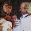 Baptême de la princesse Luisa de Bourbon-Parme, 4 mois, bébé du prince Carlos de Bourbon-Parme et de son épouse la princesse Annemarie (née Gualthérie van Weezel), le 29 septembre 2012 en la basilique Santa Maria della Steccata de Parme.